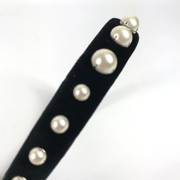 MIUMIU Faux pearl hair accessories hair band headband Katyusha Velor Black - Picture 11 of 12